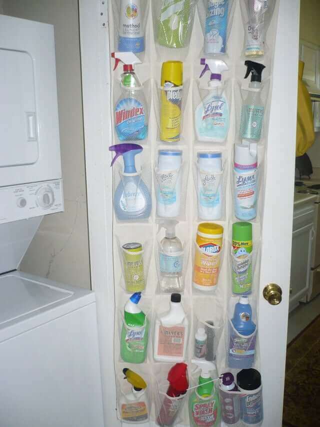 Shoe Rack With Cleaning Supplies